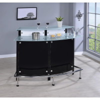 Coaster Furniture 100139 Glass Top Bar Unit Black